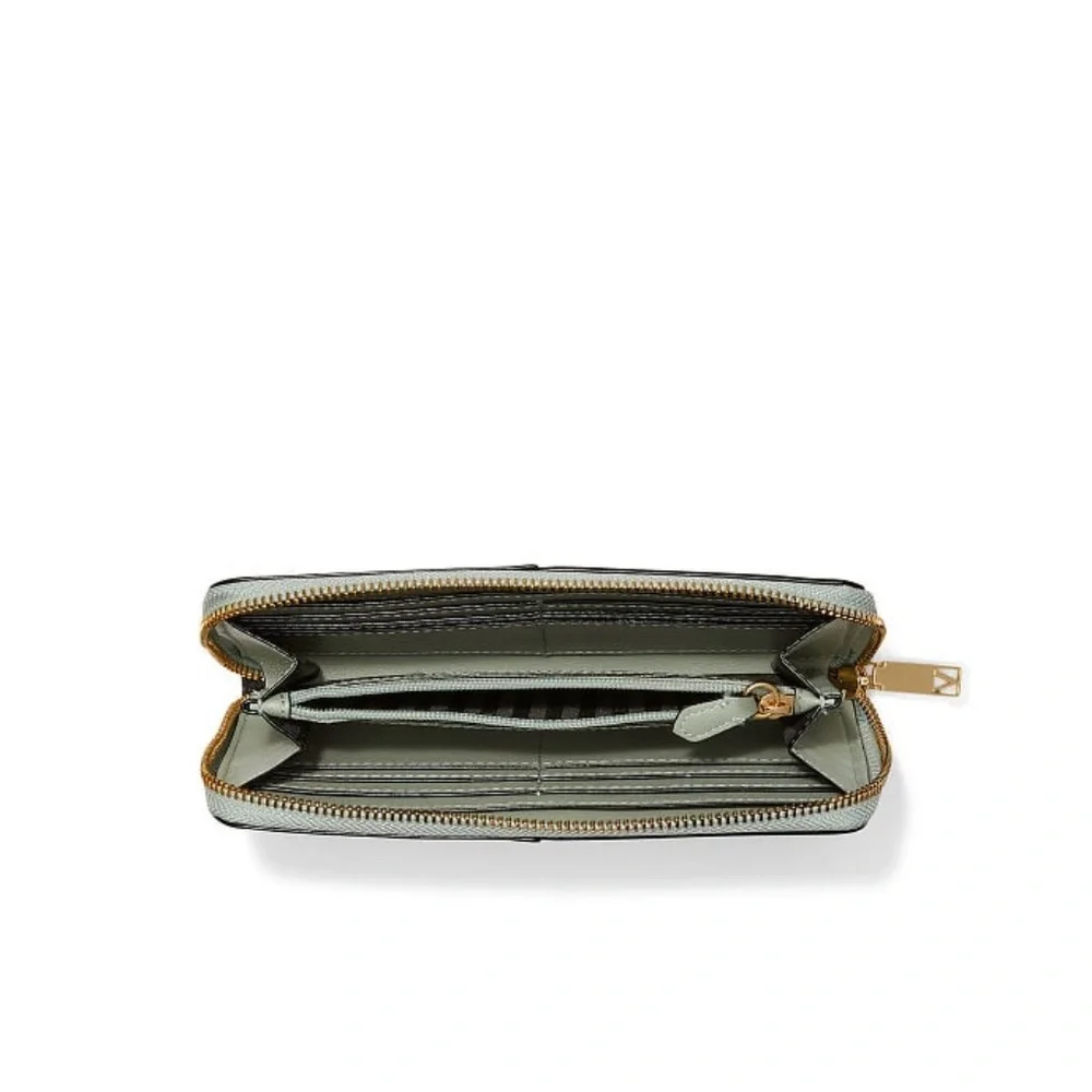 Victoria's Secret The Victoria Croc Wallet Green One Size NEW